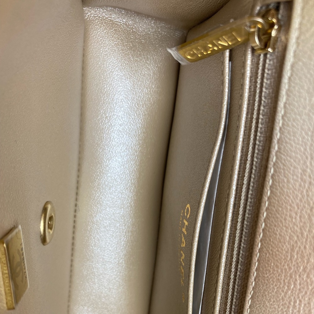 FULL SET - CHANEL Mini Classic Handbag (Ombre Beige / Golden with Gold HW - 22C) - Picture 9 of 15